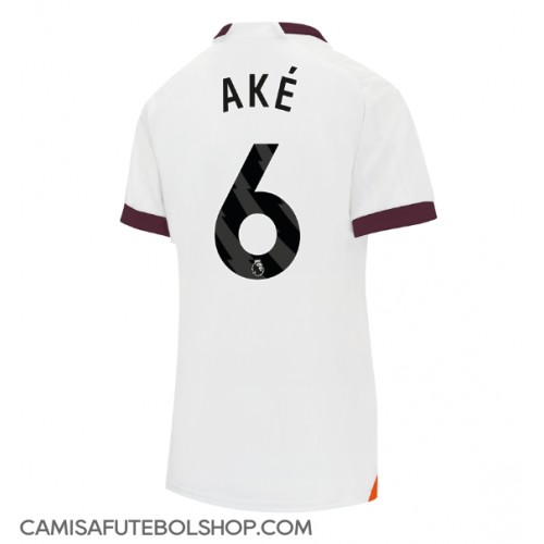 Camisa de time de futebol Manchester City Nathan Ake #6 Replicas 2º Equipamento Feminina 2023-24 Manga Curta